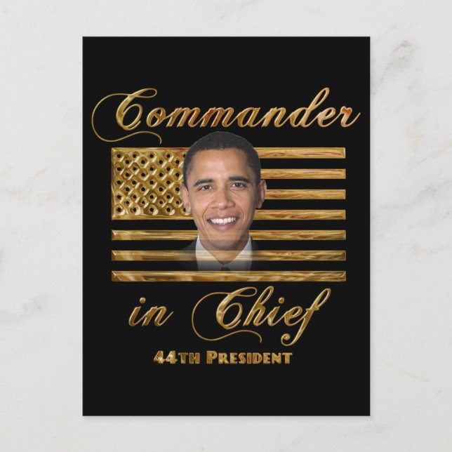 Oberbefehlshaber von Barack Obama Postkarte (Vorderseite)