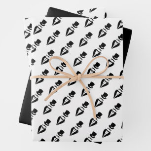 Oberbekleidung Tuxedo Schnurrbart Hochzeit Geschenkpapier Set