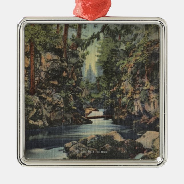 Obere Schlucht Ansicht des Schurken- Fluss-, Silbernes Ornament (Vorne)