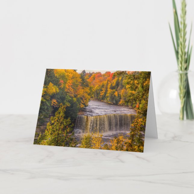 Obere Wasserfälle mit Herbstfarben Karte (Vorderseite)