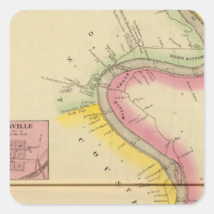 Oberer Ohio Fluss und Tal 3 Quadratischer Aufkleber