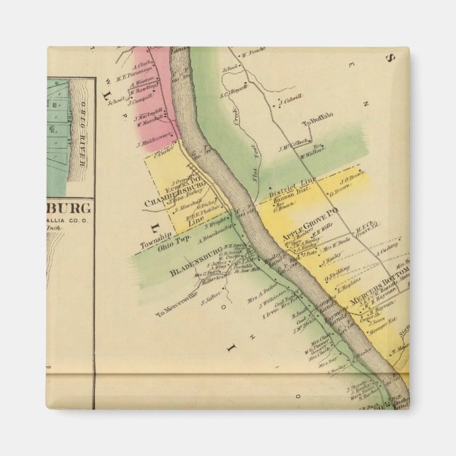 Oberer Ohio Fluss und Tal 7 Magnet (Vorne)