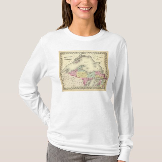Oberer See und der nördliche Teil von Michigan T-Shirt (Vorderseite)