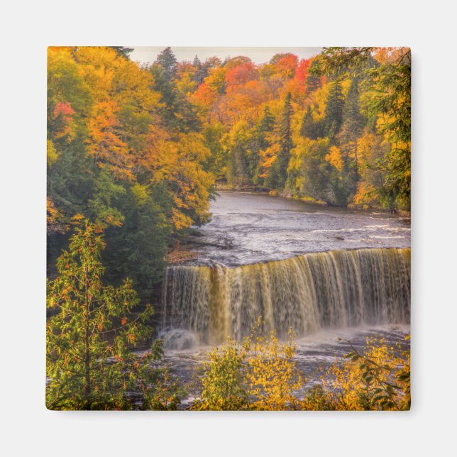 Oberer Wasserfall mit Herbstfarben Magnet (Vorne)