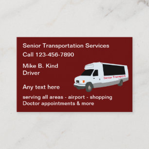 Oberes Transporttaxi Großer Text Visitenkarte