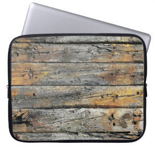 Oberfläche aus grauem Holz Laptopschutzhülle