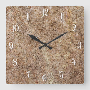 Oberfläche aus rostfreiem Metall Quadratische Wanduhr