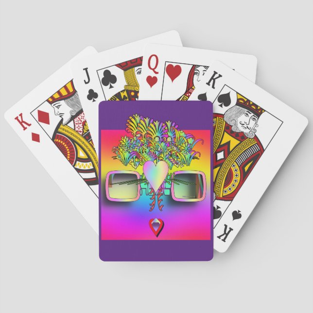 OBERFLÄCHE MIT GLASEN SPIELKARTEN (Rückseite)