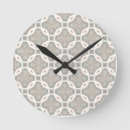 Oberflächenmuster - beige Kettenglieder als Runde Wanduhr