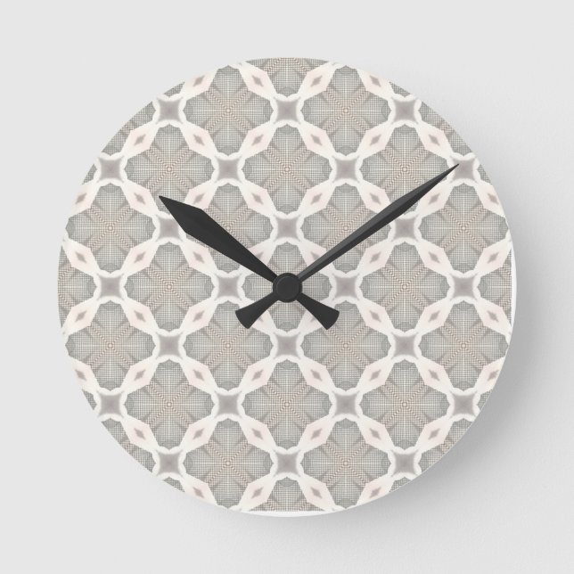 Oberflächenmuster - beige Kettenglieder als Runde Wanduhr (Vorderseite)