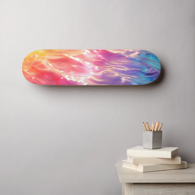 Oberflächenwasser Regenbogenlicht Skateboard (Wandkunst (Horz))