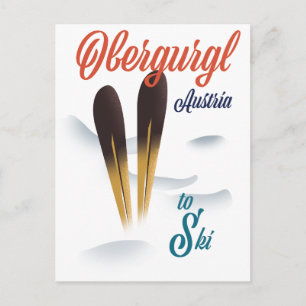 Obergurgl Österreich Ski-Plakat Postkarte