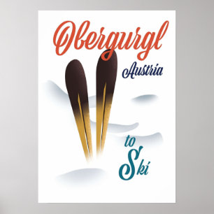 Obergurgl Österreich Vintage Skier Poster