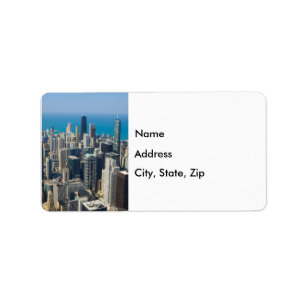 Oberhalb des Chicago-Adresszeichens Adressaufkleber