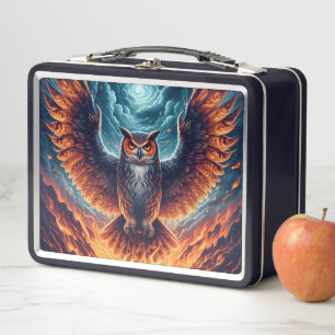 Oberhalb und Unterhalb - Wise Owl Art Metall Brotdose