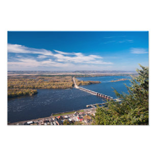 Oberhalb von Mississippi Fluss und Damm bei Alma Fotodruck