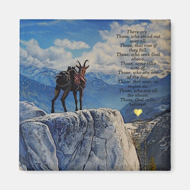 Oberhalsi Pack Goat/Idaho Mountains/Gedicht/c/herz Magnet (Vorne)