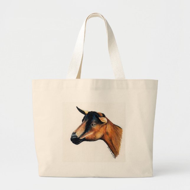 "Oberhasli Ziegen-" Tierkunst-Taschen-Tasche Jumbo Stoffbeutel (Vorne)