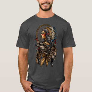 Oberhaupt der amerikanischen Indianerin T-Shirt
