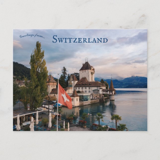 Oberhofen Schloss Oberhofen Schweiz Postkarte (Vorderseite)