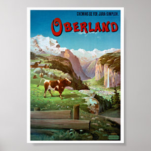 Oberland Schweiz Vintage Poster Restauriert