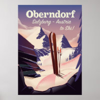 Oberndorf, Salzburg, Österreich, Skiplakat