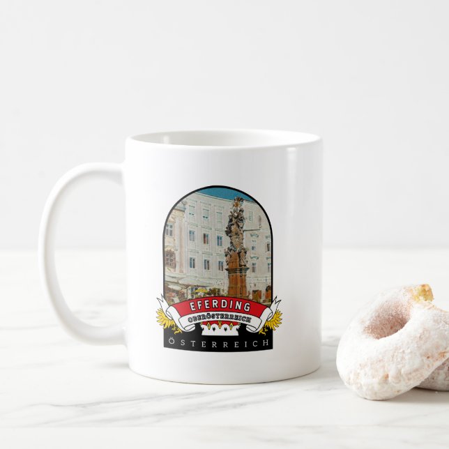 Oberösterreich Eferding Österreich Souvenir Kaffeetasse (Mit Donut)