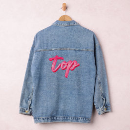 Oberrosa Glitzer gürtlich Jeansjacke