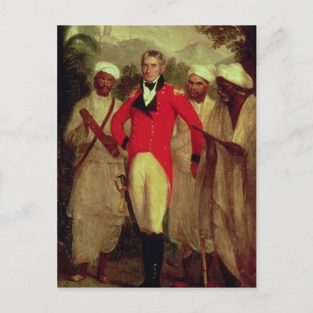 Oberst Colin Mackenzie und seine indischen Hoditen Postkarte (Vorderseite)
