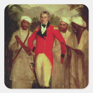 Oberst Colin Mackenzie und seine indischen Hoditen Quadratischer Aufkleber