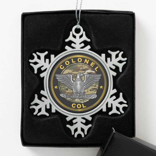 Oberst  schneeflocken Zinn-Ornament (Box)