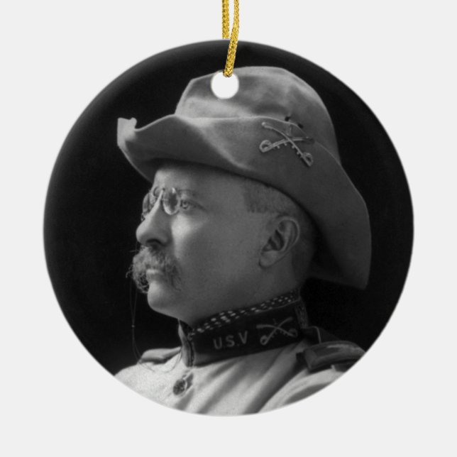Oberst Theodore Roosevelt ab 1898 Keramikornament (Vorne)