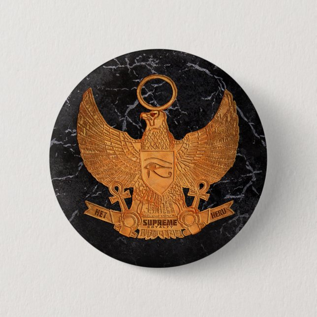 Oberster Knopf AbgabeHet Heru (Blck, Gold) Button (Vorderseite)