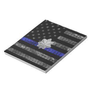 Oberstleutnant Thin Blue Line Flag gestört Notizblock
