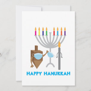 Oberteil und Kerze mit Gesichtsmaske Feiertagskarte