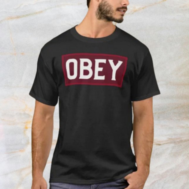 OBEY Bold Red Box Typography Shirt (Von Creator hochgeladen)
