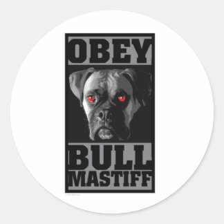 OBEY! BULLMASTIFF RUNDER AUFKLEBER