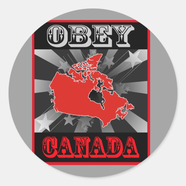 Obey Canada Runder Aufkleber (Vorderseite)