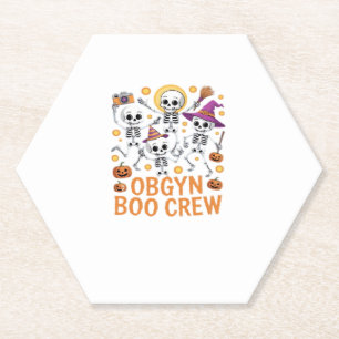 OBGYN Boo Crew Krankenschwester Skelett Tanz Hallo Untersetzer