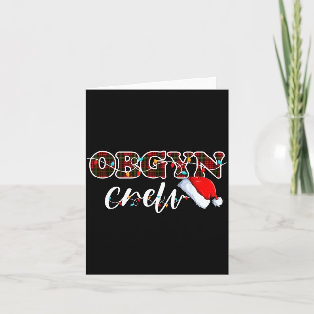 Obgyn Crew Christmas Lights Santa Hat  Karte (Vorderseite)