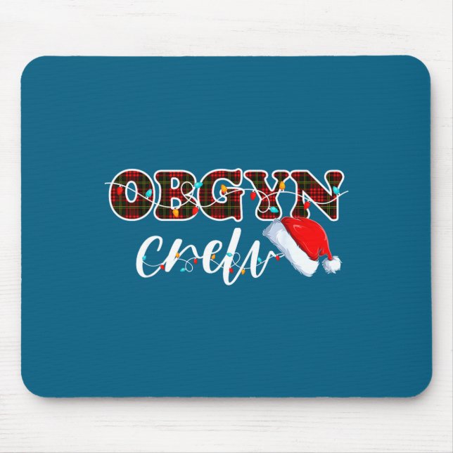 Obgyn Crew Christmas Lights Santa Hat  Mousepad (Vorne)