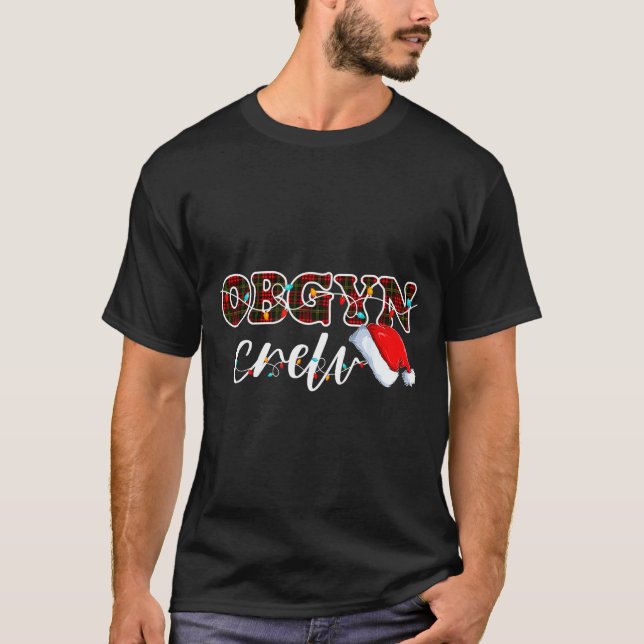 Obgyn Crew Christmas Lights Santa Hat  T-Shirt (Vorderseite)