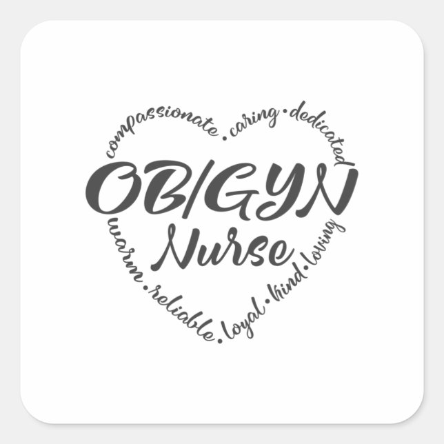 OBGYN-Krankenschwester, OB-GYN, Geburtshilfe Quadratischer Aufkleber (Vorderseite)