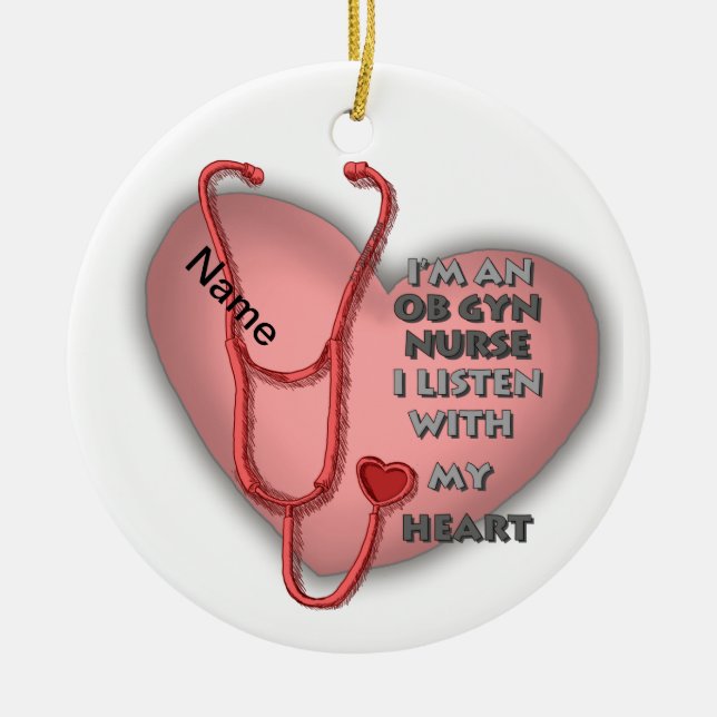 ObGyn Nurse Keramik Ornament (Vorne)