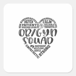 OBGYN, OB-GYN, ob Gyn, Geburtshilfe Quadratischer Aufkleber