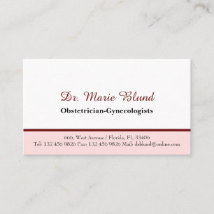 OBGYN Obstetrician Gynecologen Arzt Visitenkarte