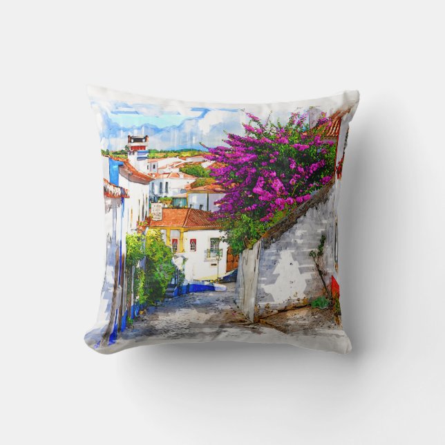Obidos Blume - Portugal Kissen (Vorderseite)