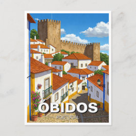 Obidos Portugal Travel Postkarte