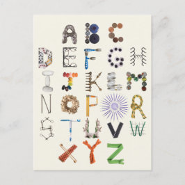 Object Alphabet Postcard | Zurück zur Schule ABC A Postkarte