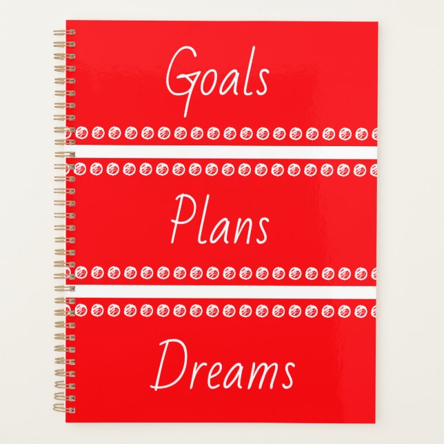 Objectifs Plans Dreams red Planner (Devant)